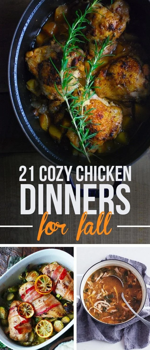 Delicious chicken recipes for fall, featuring hearty and flavorful dishes.