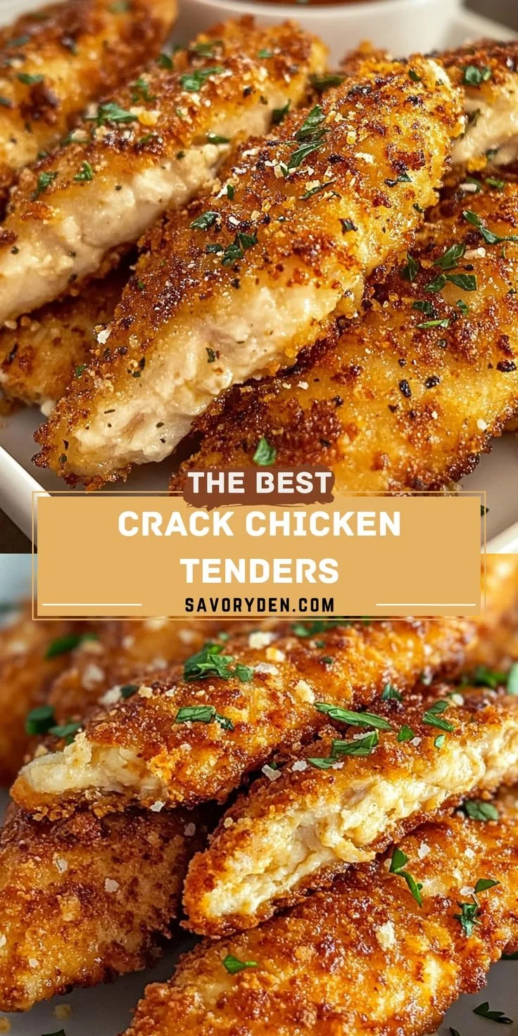 Crack Chicken Tenders with ranch and parmesan, perfectly crispy and delicious.