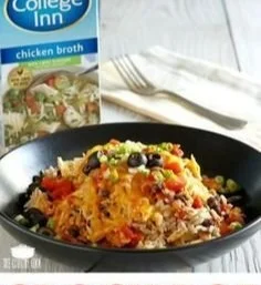 Crock Pot Chicken Rice Burrito Bowl with fresh ingredients and toppings