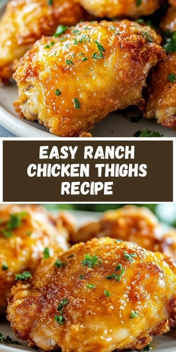 Delicious ranch chicken thighs cooked to perfection, ready to serve.