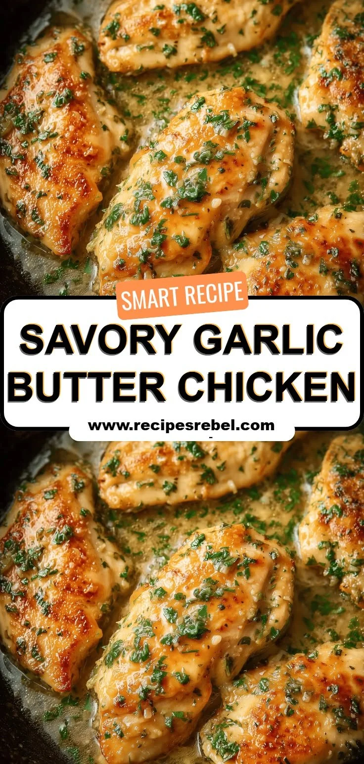 Delicious Garlic Butter Chicken served with herbs and spices