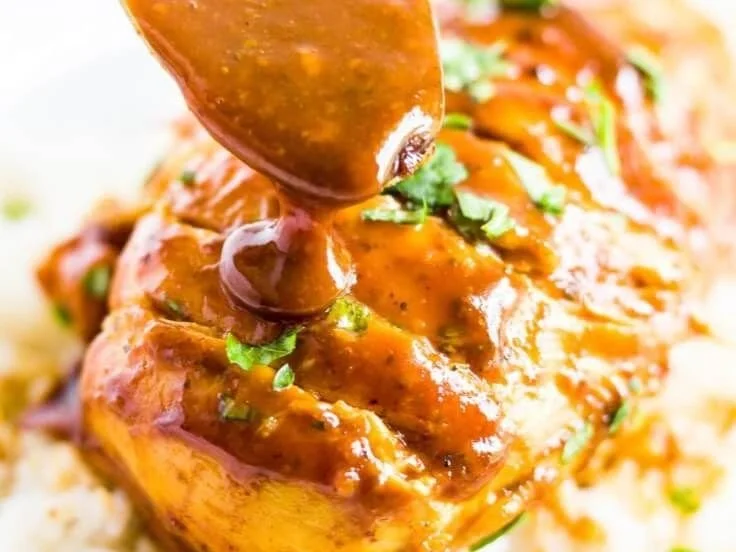 Delicious Instant Pot Honey Mustard Chicken served on a plate with vegetables