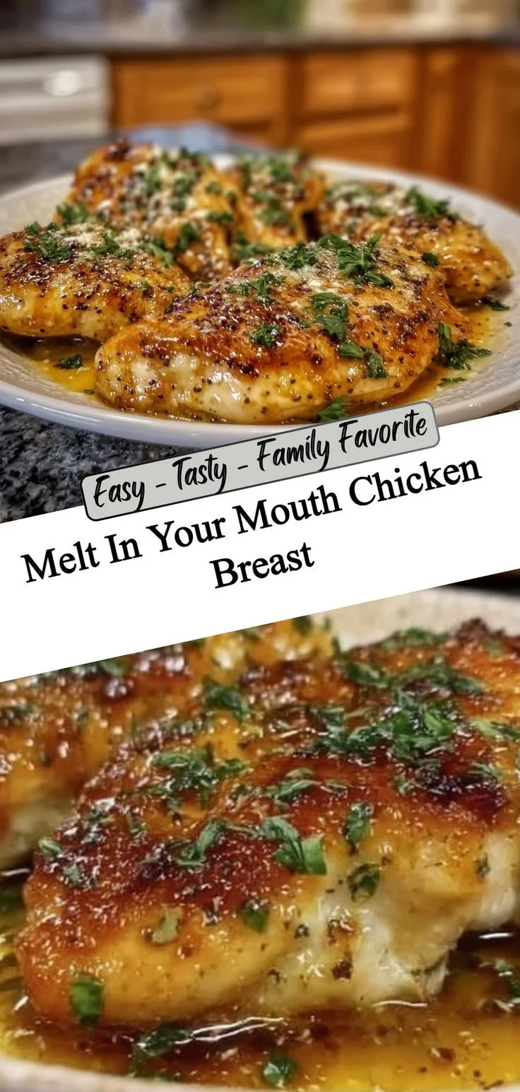 Delicious Melt In Your Mouth Chicken served on a plate with herbs and spices