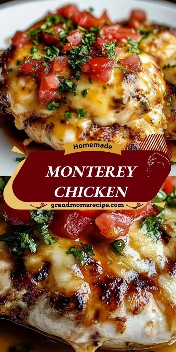 Delicious Monterey Chicken topped with BBQ sauce, cheese, and fresh vegetables