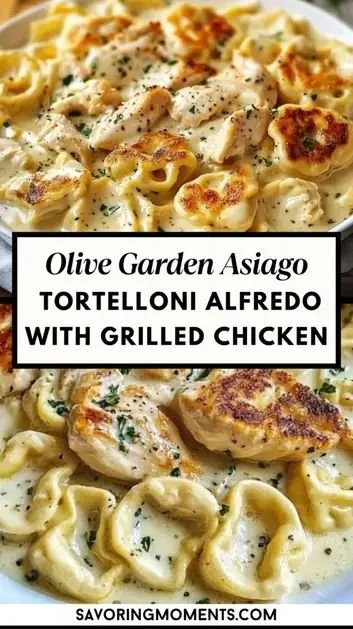Olive Garden Asiago Tortelloni Alfredo with Grilled Chicken recipe
