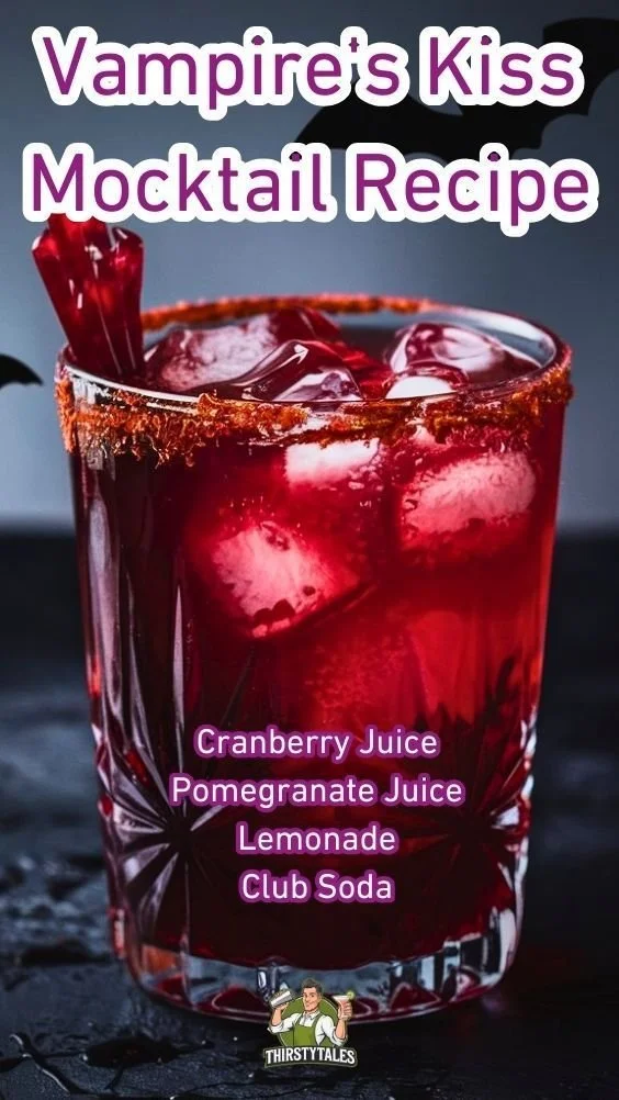 Vampire's Kiss mocktail served with spooky decorations